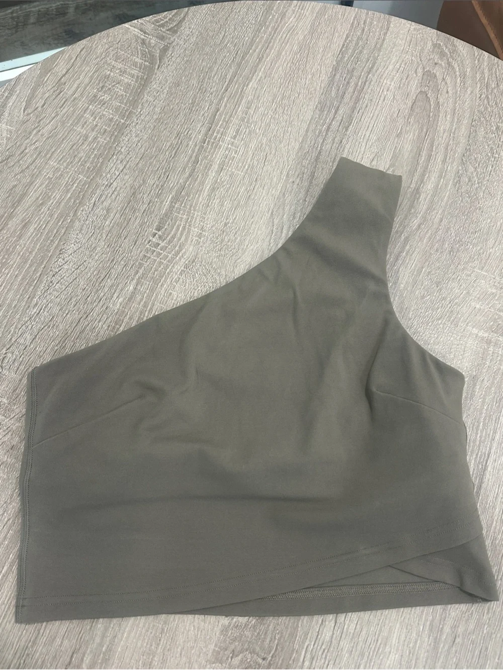 lululemon athletica One-Shoulder Crop Top in Olive Green